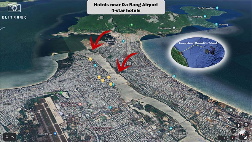 Map of hotels near Da Nang airport