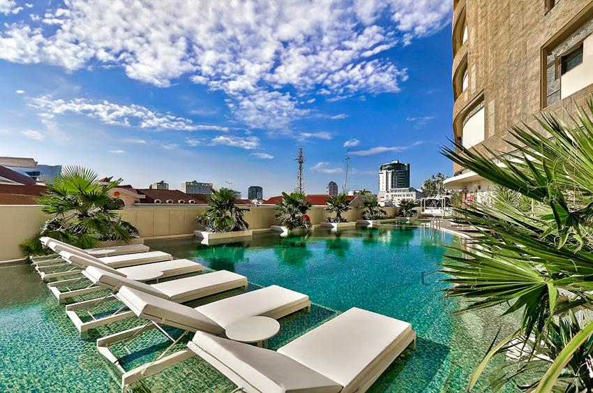 Outdoor swimming pool at Hilton Da Nang hotel