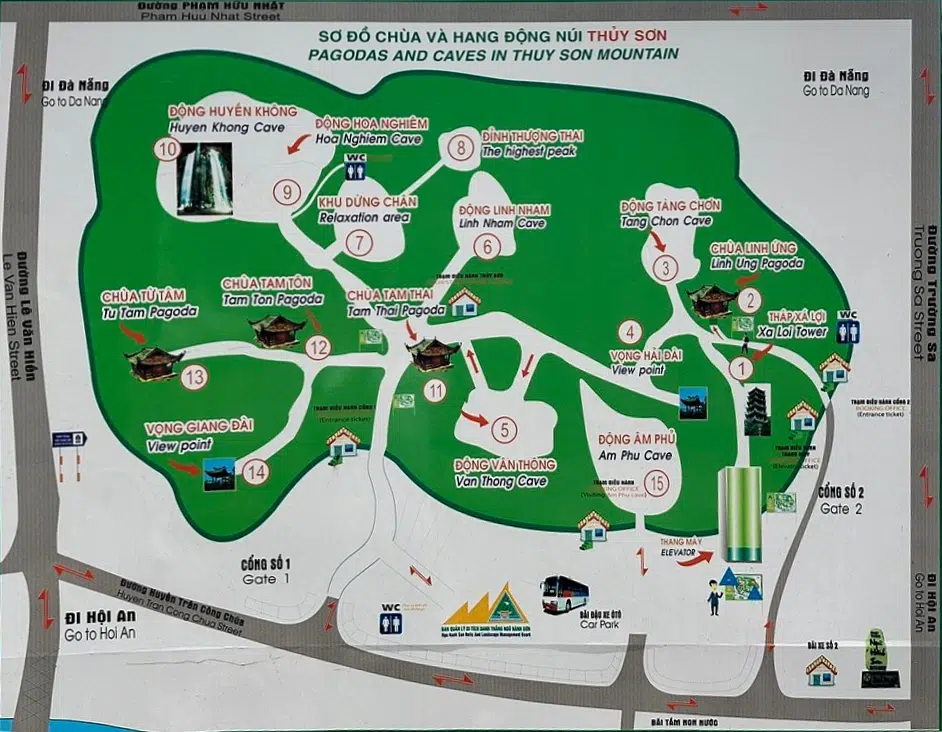 Map Thuy Son - Marble Mountains