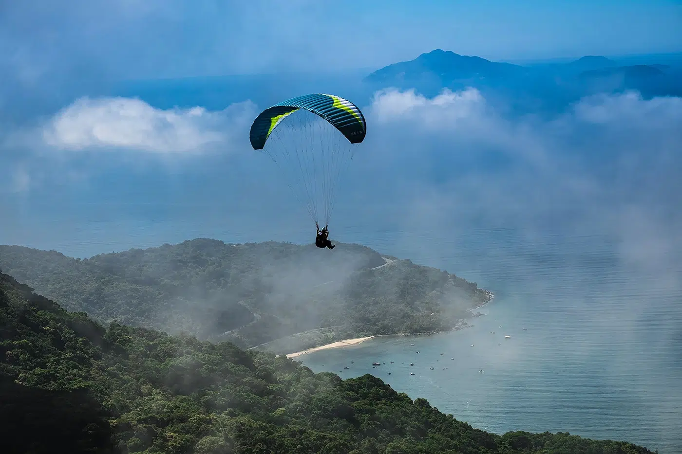 Paragliding takes place at Son Tra peninsula