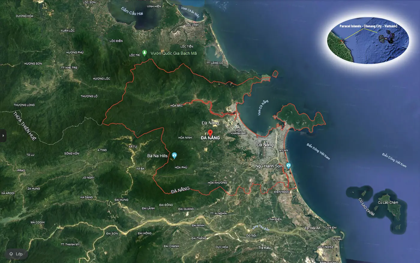 Location of Da Nang City