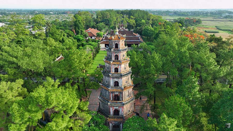 Panorama of Thien Mu Pagoda