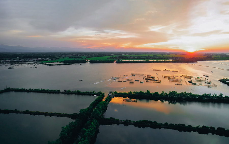 Sunset on Tam Giang Lagoon
