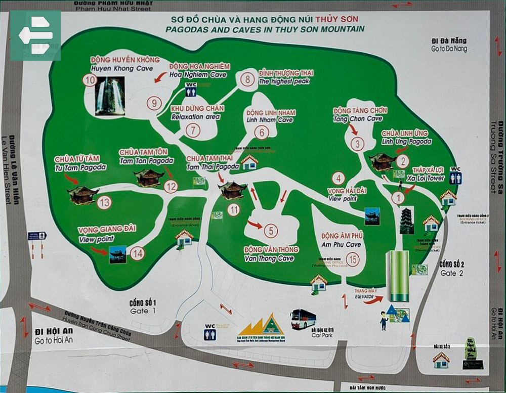 Map Thuy Son - Marble Mountains