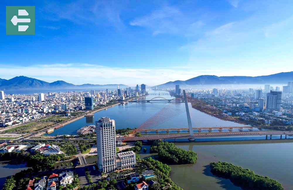 Aerial Tran Thi Ly Bridge City Bridge River