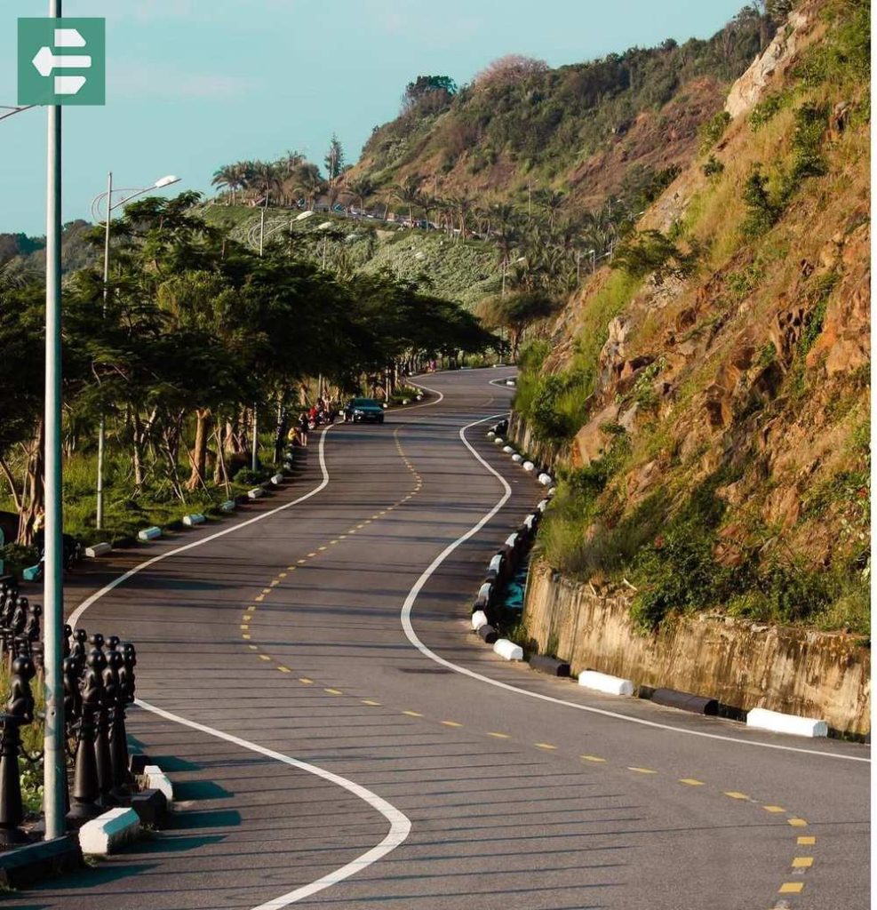 Winding Asphalt Road Hillside At Son Tra Peninsula