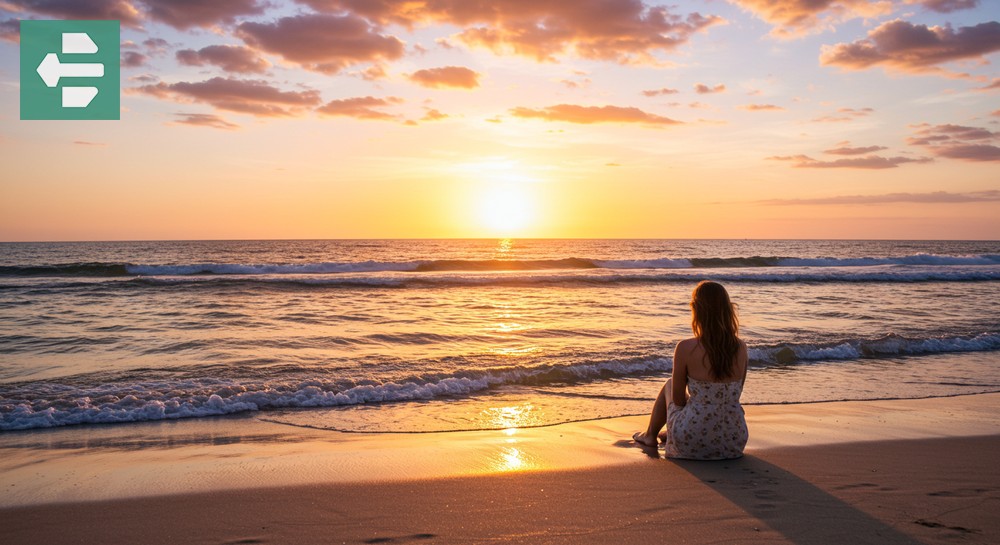Golden hour by the shore