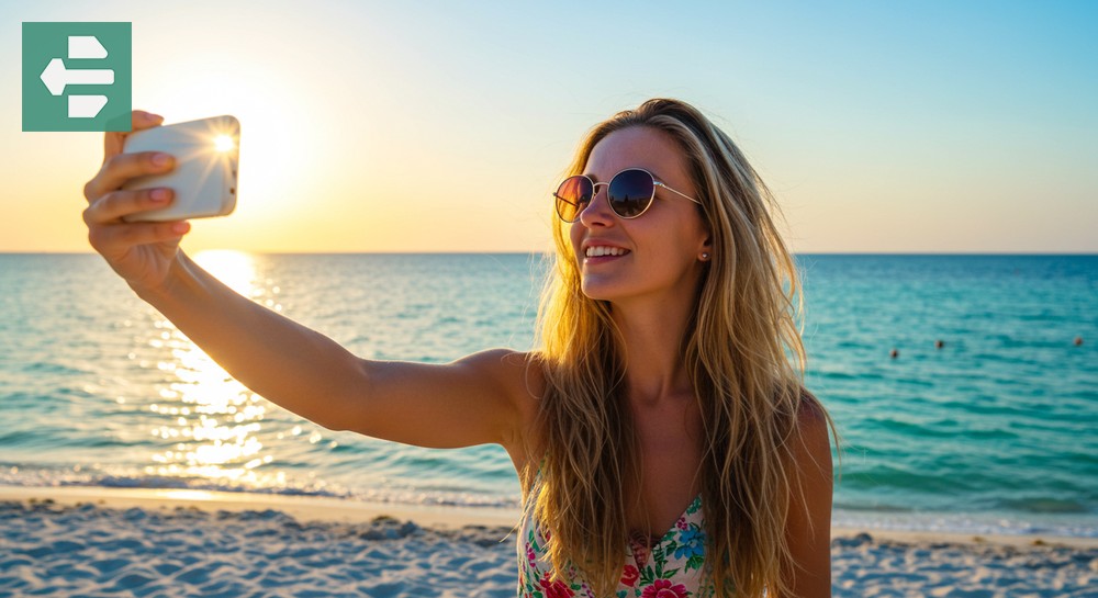 Ocean breeze and selfie ease