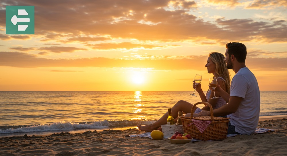 Sharing sunsets on the beach
