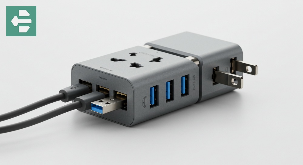 Universal travel adapter with USB outlets