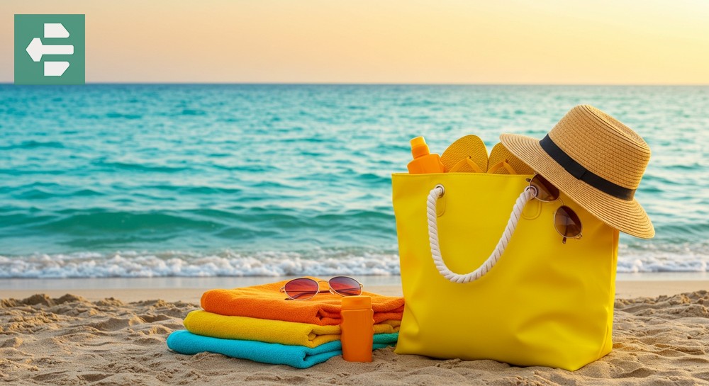 Beach Bag Towels Sunglasses Hat