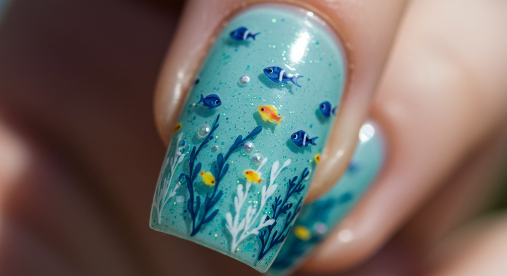 Aqua Nail Art Fish Design