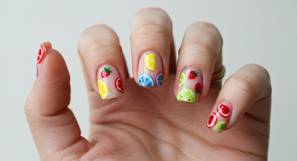 Fruity Manicure On Light Skin