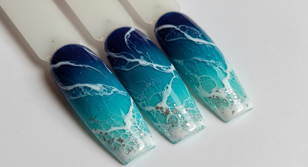 Ocean Wave Inspired Nail Art