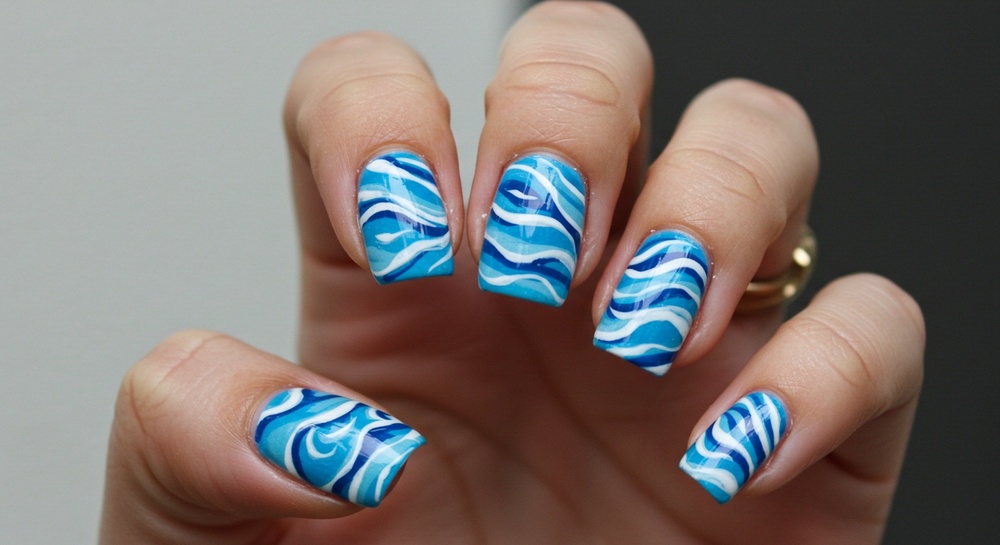 Ocean Wave Nail Design