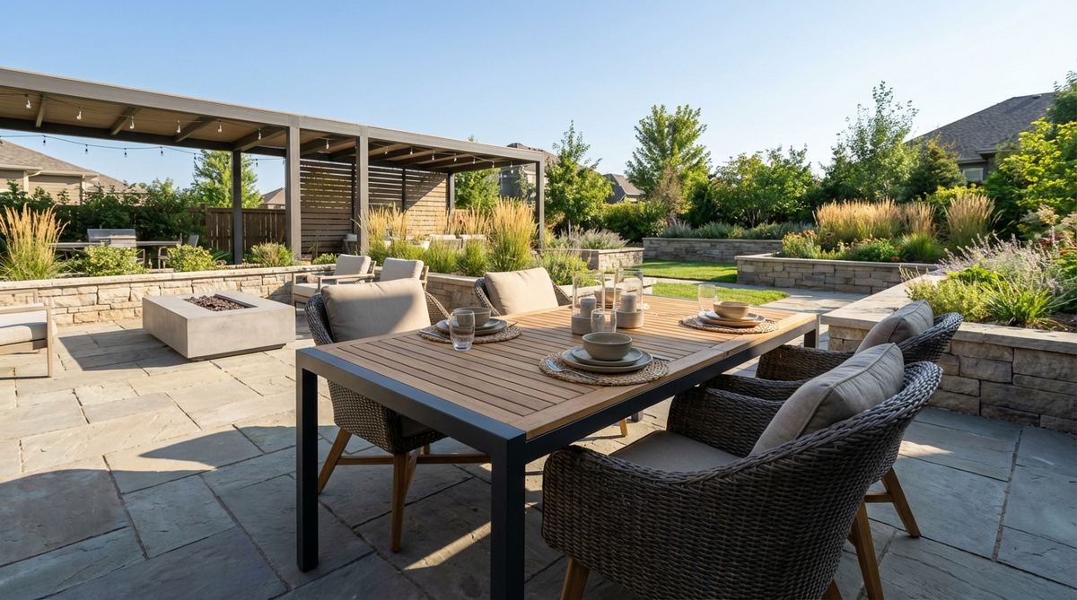 1 contemporary garden table and chairs