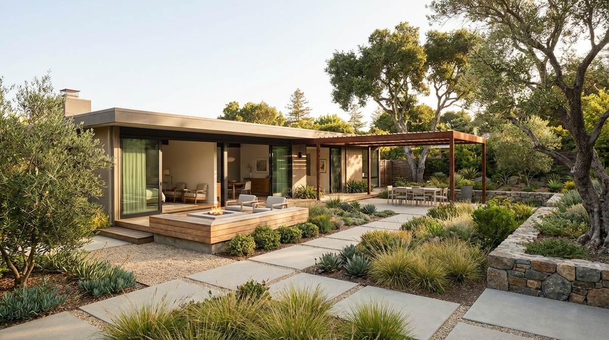 1 mid century modern garden