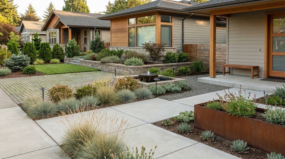 1 modern front yard garden ideas