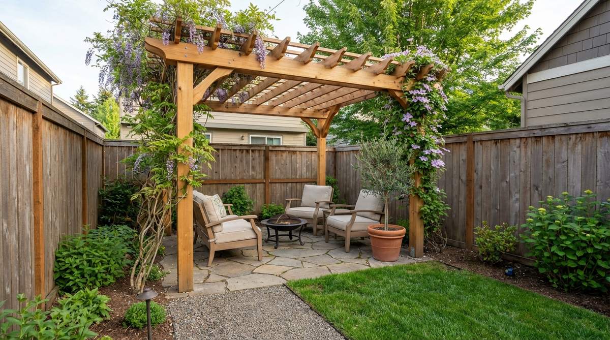 1 small garden pergola