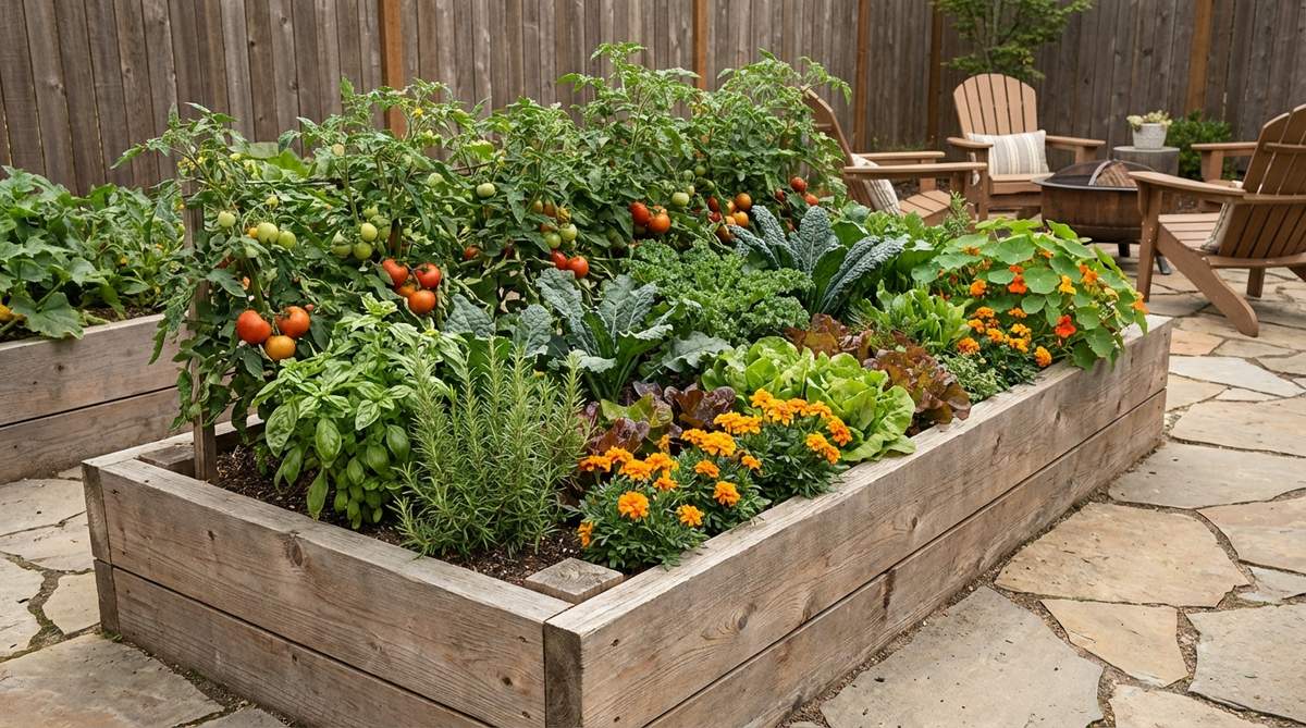 1 small garden raised beds