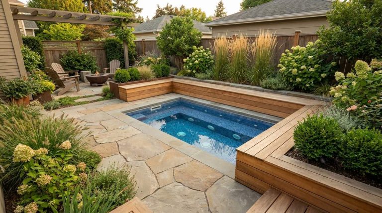 1 small garden with pool