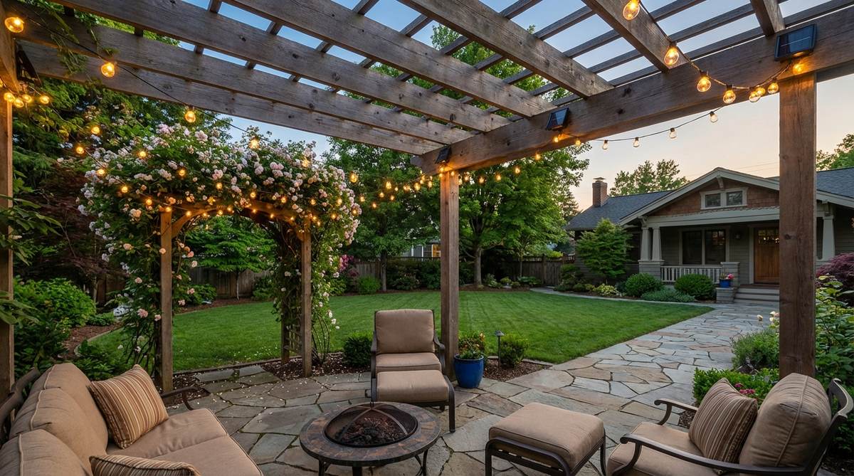 A set of solar-powered string lights with integrated solar panels, designed for outdoor decor in gardens and remote areas, providing 8-10 hours of illumination from lithium batteries charged by sunlight.