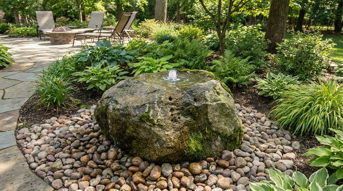 bubbling rock fountain