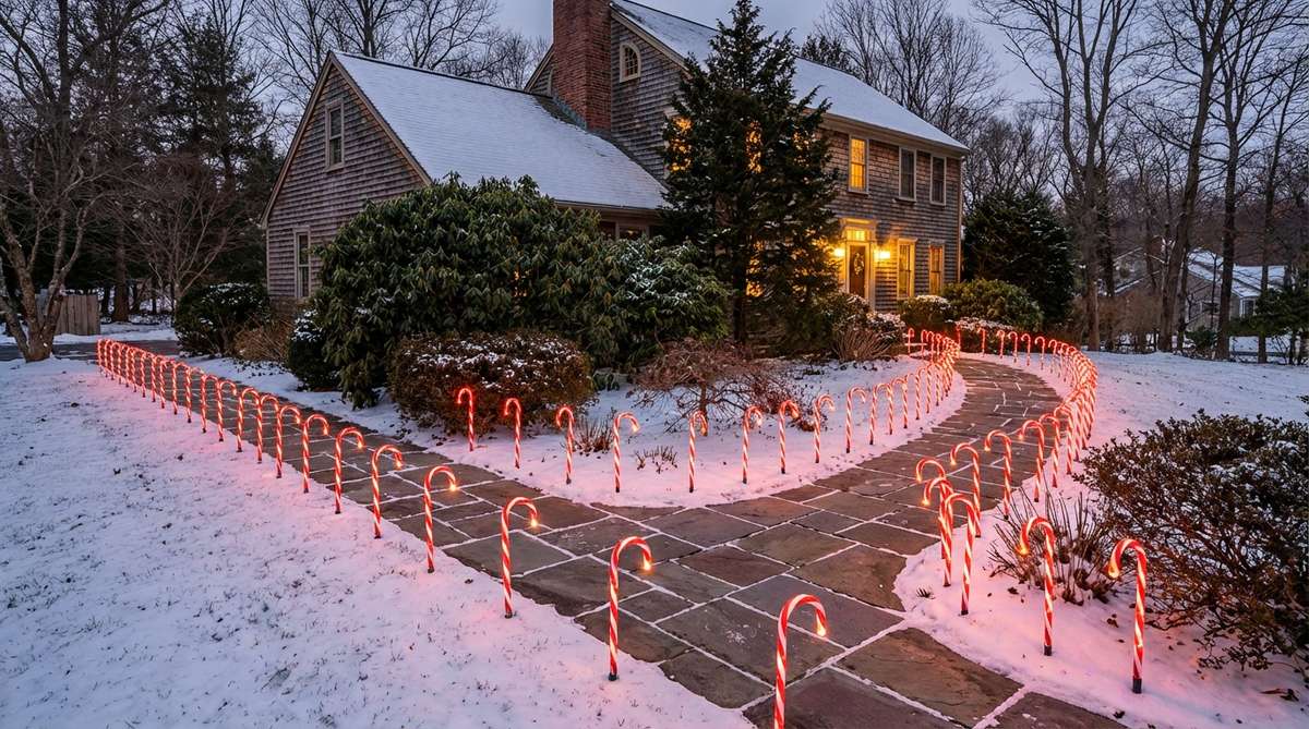 candy cane pathway stakes