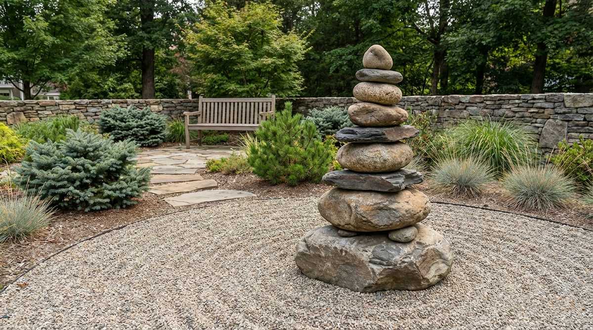 stacked stone cairn