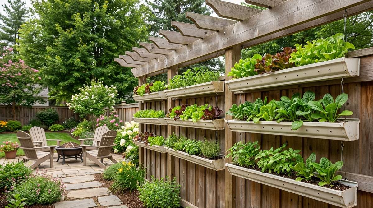 hanging gutter gardens