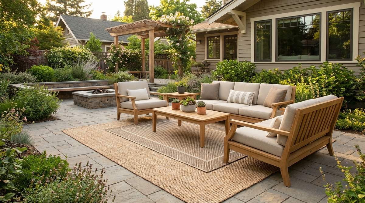 Natural fiber jute and sisal area rugs with neutral tones and organic weave patterns, perfect as durable textured foundations in modern boho decor. These rugs work well as base layers in rug-layering schemes or standalone pieces in minimalist modern-boho rooms.