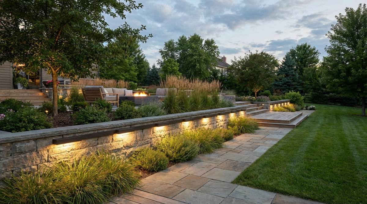 A modular linkable wall bar system for modern garden lighting, featuring individual 12-24 inch sections that connect electrically and mechanically to form continuous runs. This design simplifies transportation, accommodates complex installation geometries, and allows for phased installations to suit project budgets.