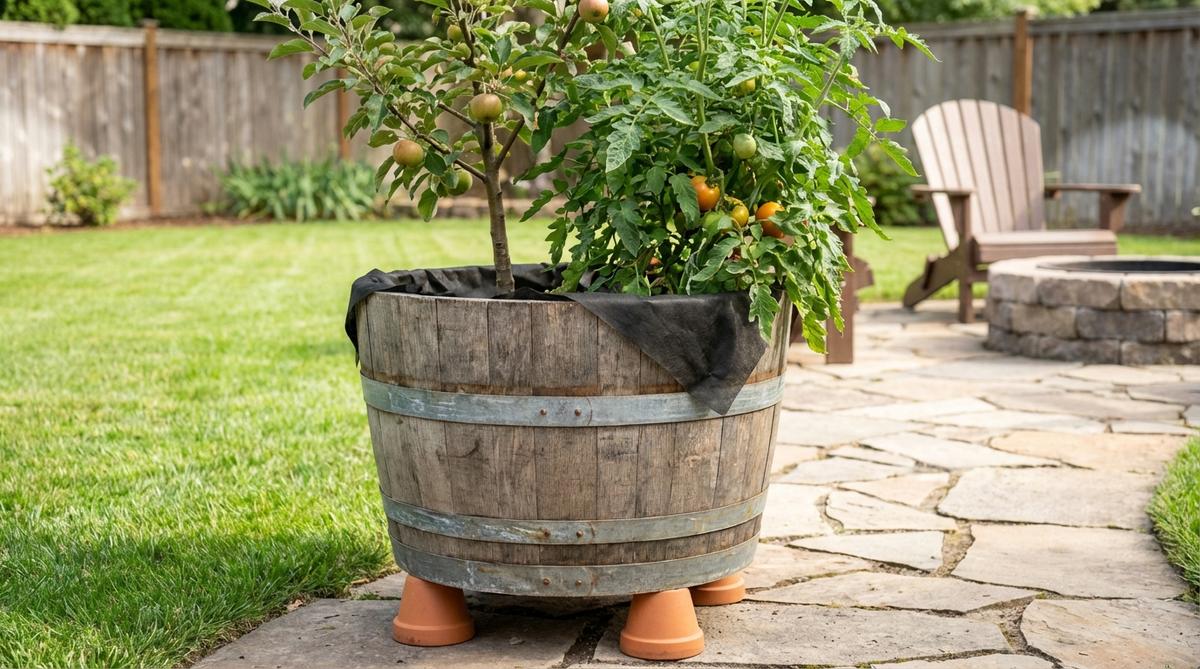 half barrel planters