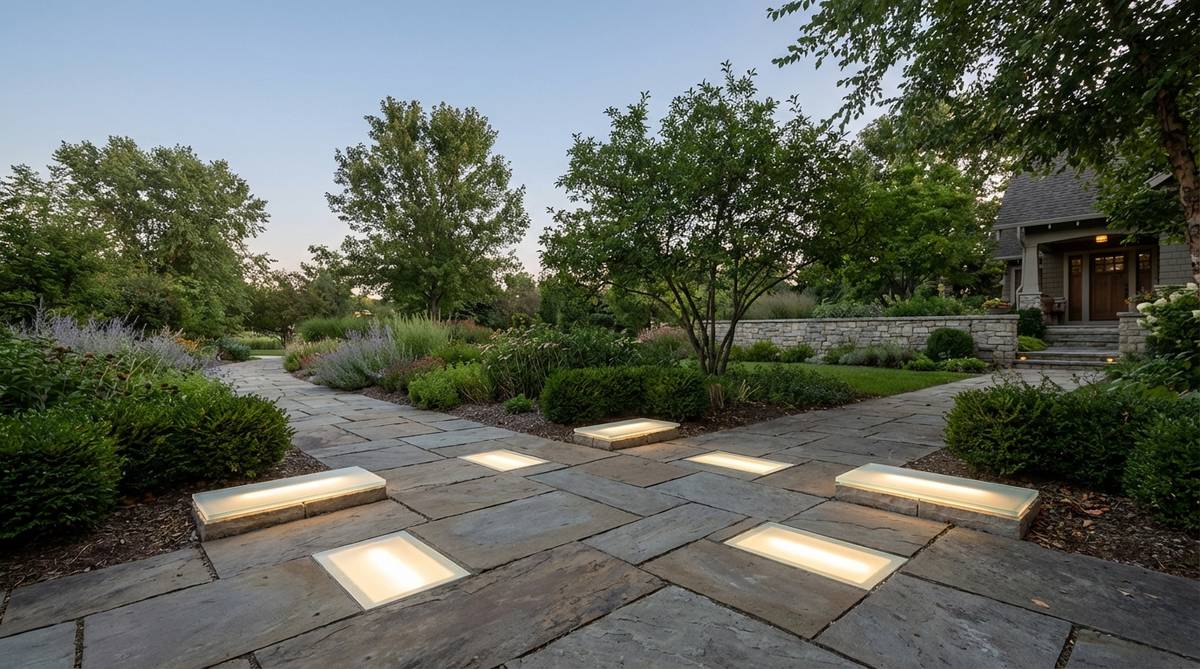Standard masonry-sized solar units with frosted glass top surfaces that embed directly into paving patterns, diffusing LED output to minimize glare. Ideal for pathway intersections or rhythm intervals to establish navigation cues, with rugged construction that withstands freeze-thaw cycles in northern climates.