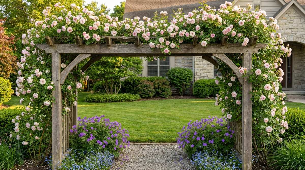 climbing rose arbor