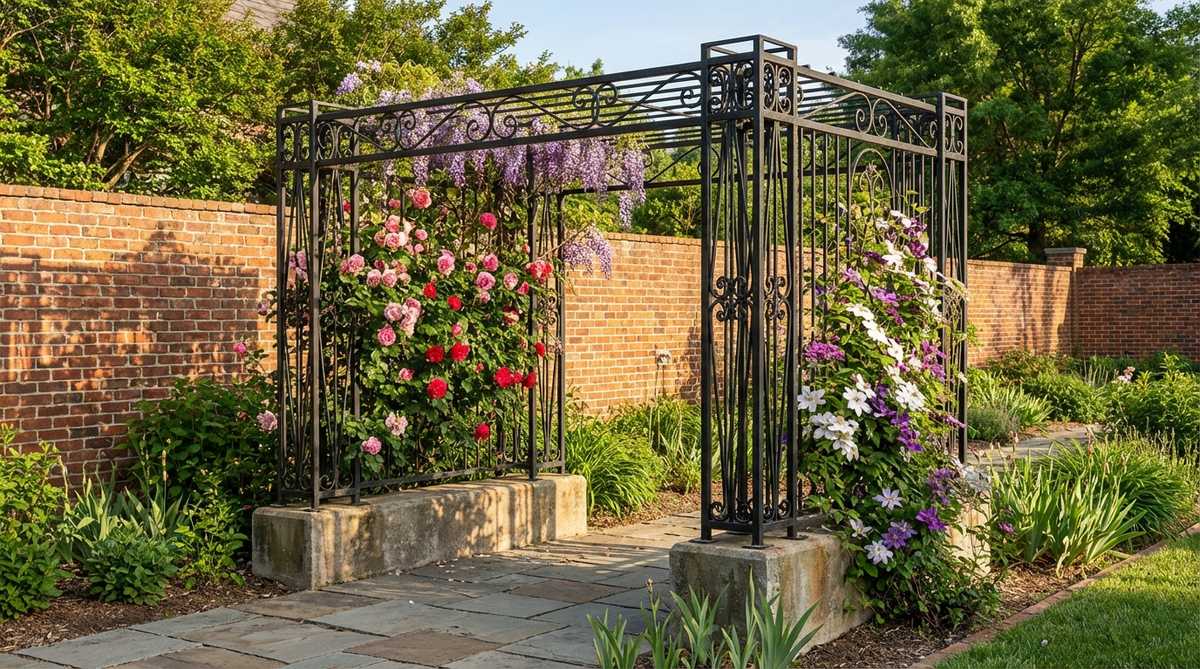 wrought iron trellises
