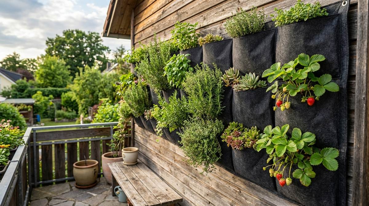 wall mounted pocket planters
