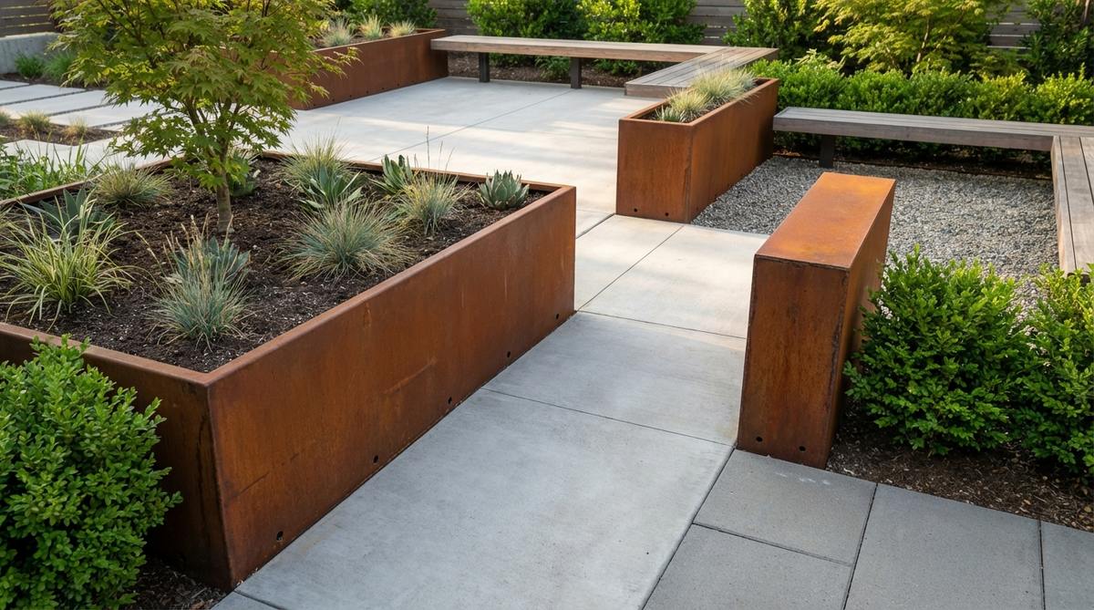 corten steel planters