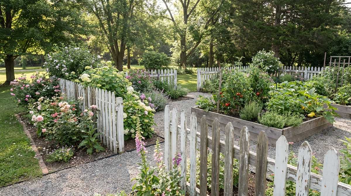 white picket fence sections