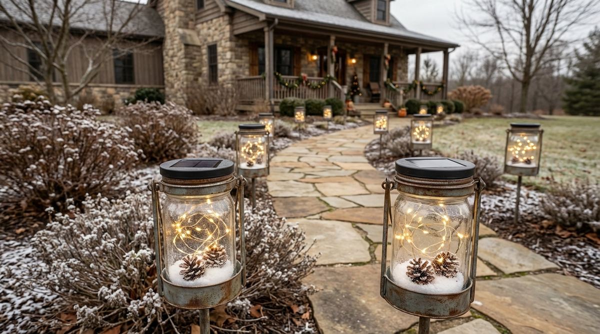mason jar pathway lanterns