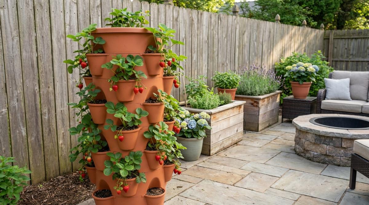 vertical strawberry tower