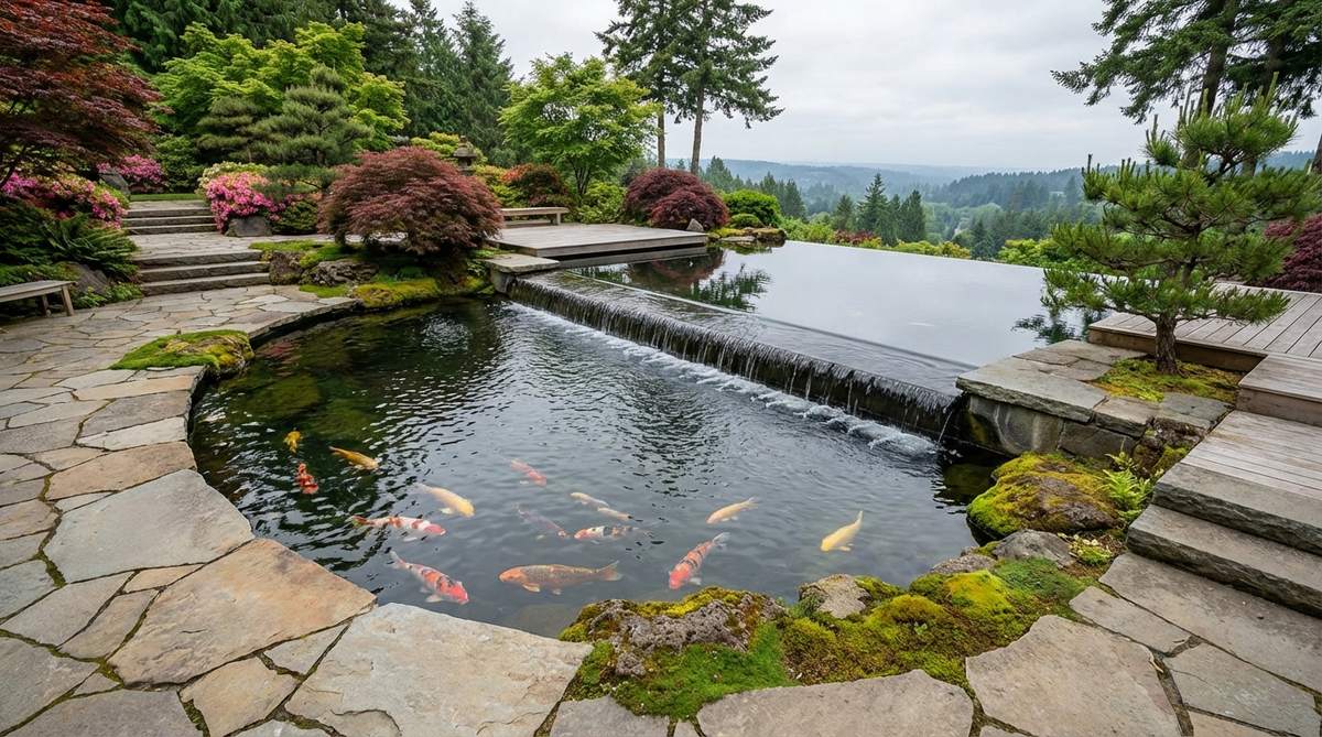infinity edge koi pond