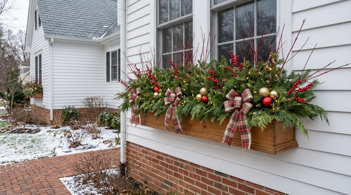 window box winter transformations