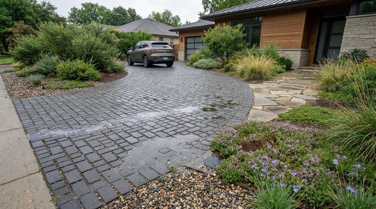 permeable paver driveway