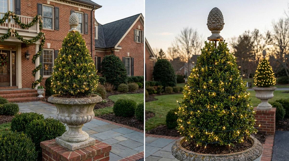 urn topiary evergreen displays