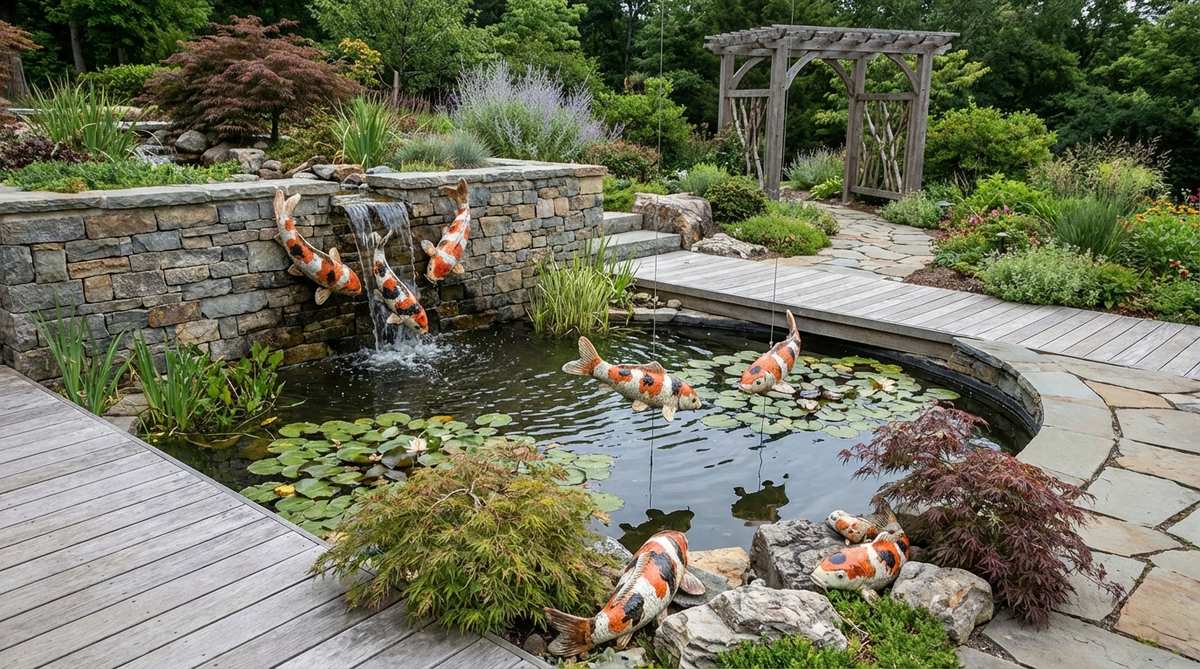 koi fish sculptures