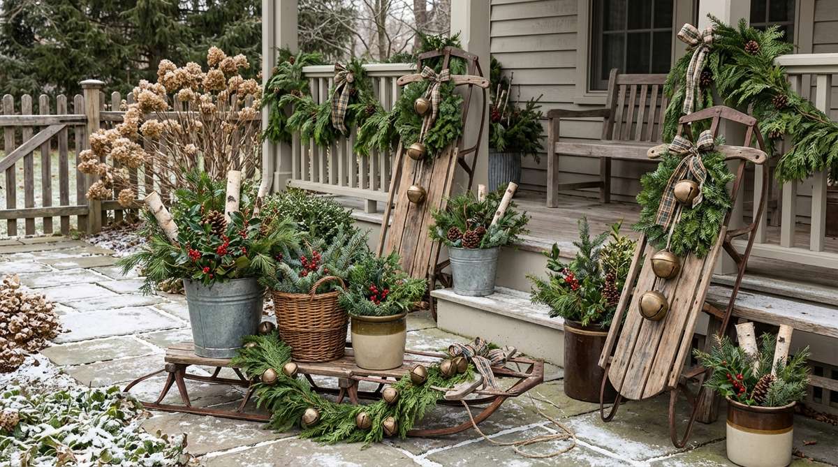 vintage sled planter bases