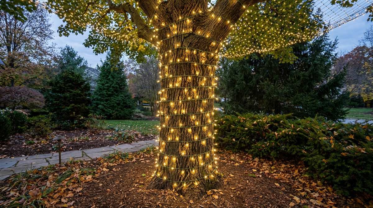 tree trunk vertical wrapping