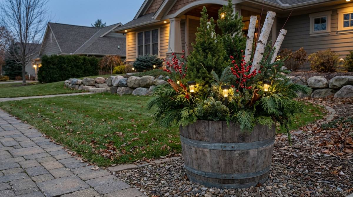barrel half statement planters