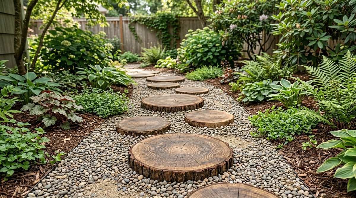 log round stepping stones